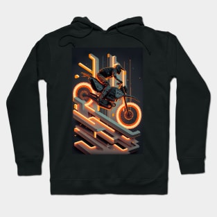 Cyber Future Dirt Bike With Neon Colors Hoodie